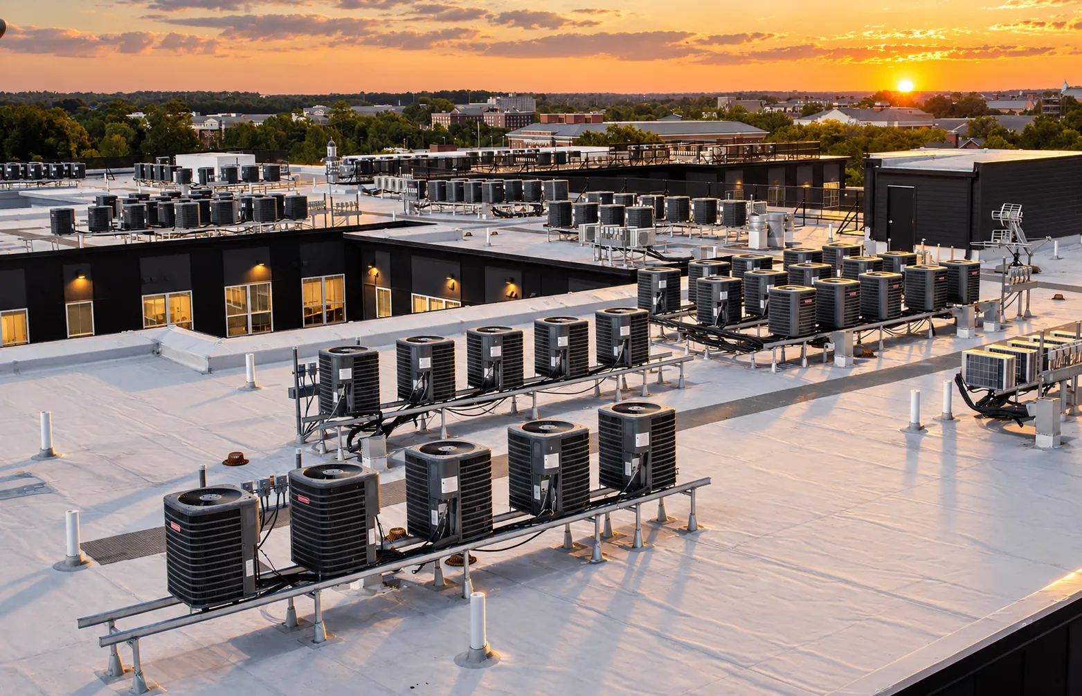 Commercial HVAC rooftop units serviced by AirPros in Alabama