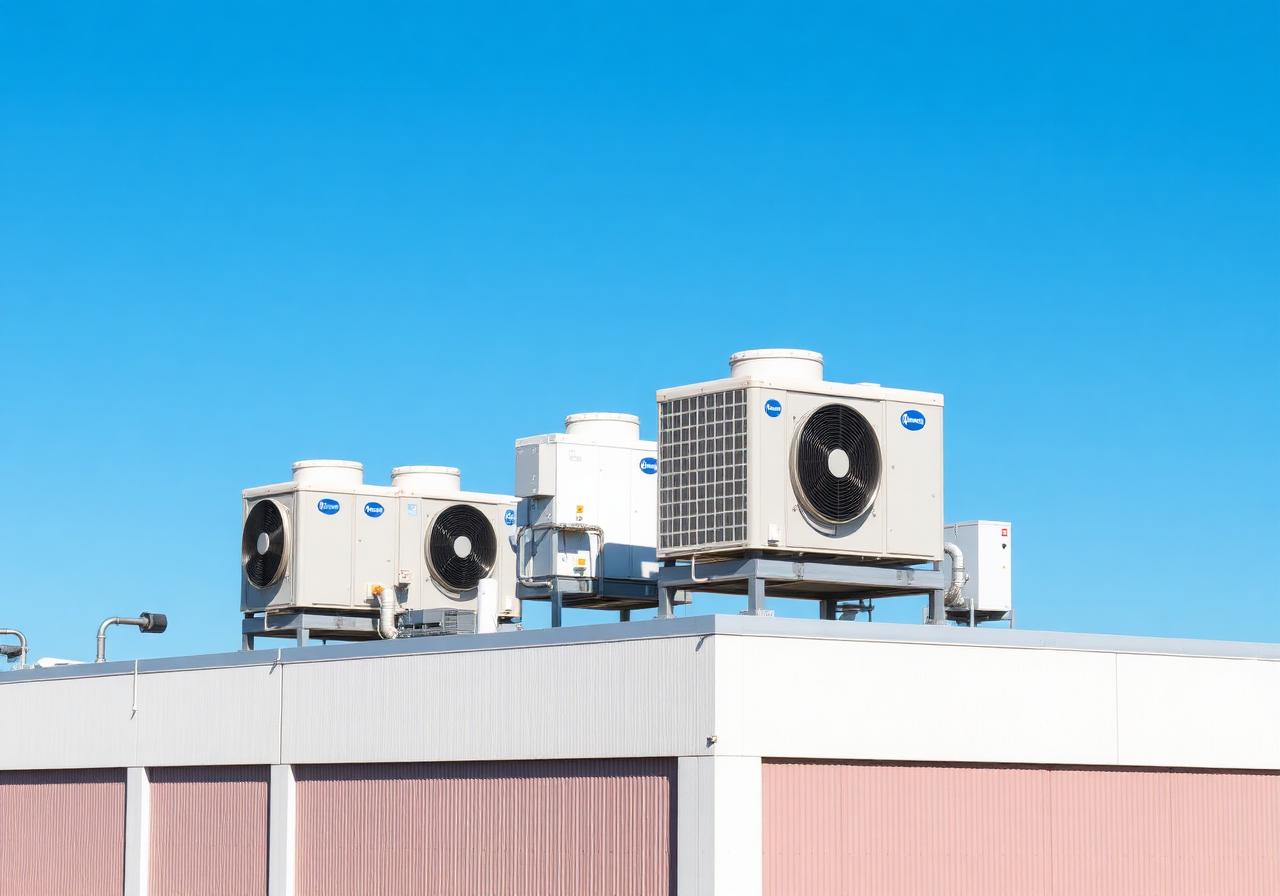 commercial HVAC rooftop units on Alabama building